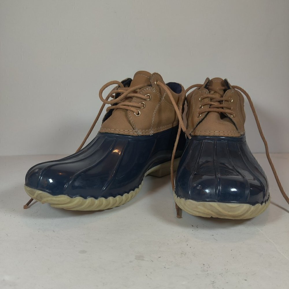 Tommy Hilfiger Duck Ankle Boots, Perfect for Winter, Wheat & Navy Waterproof